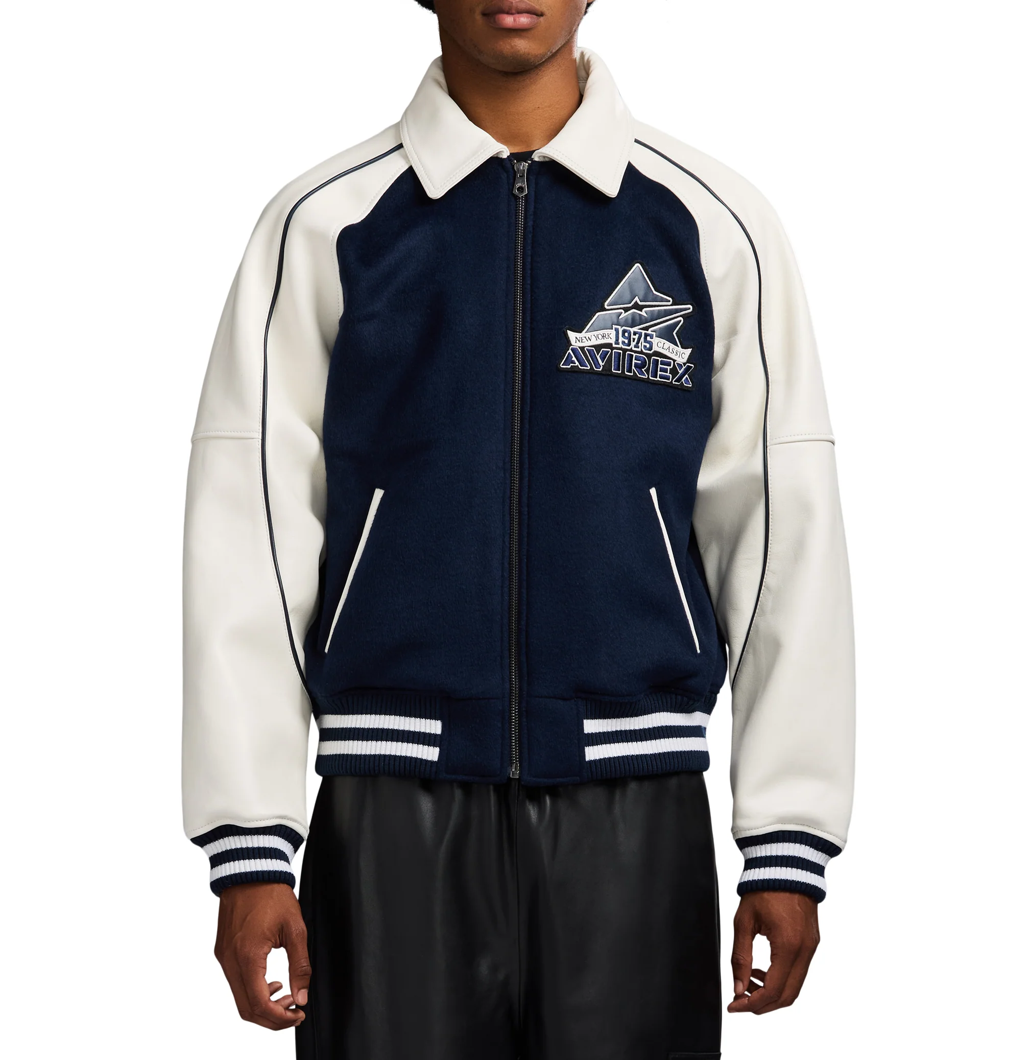 CLASSIC WOOL LEATHER VARSITY JACKET - Image 3