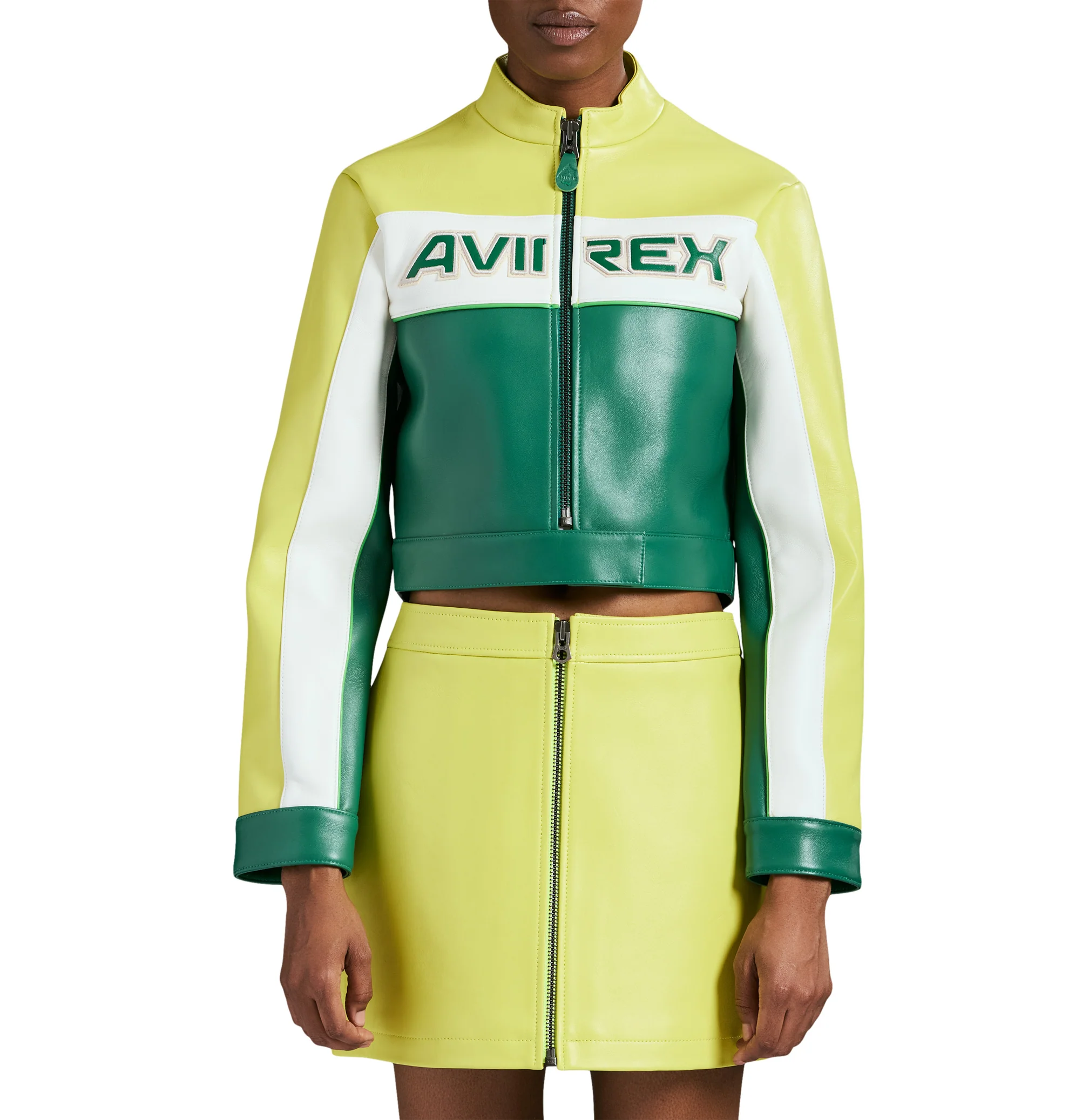 CROPPED COLORBLOCK MOTO JACKET - Image 3