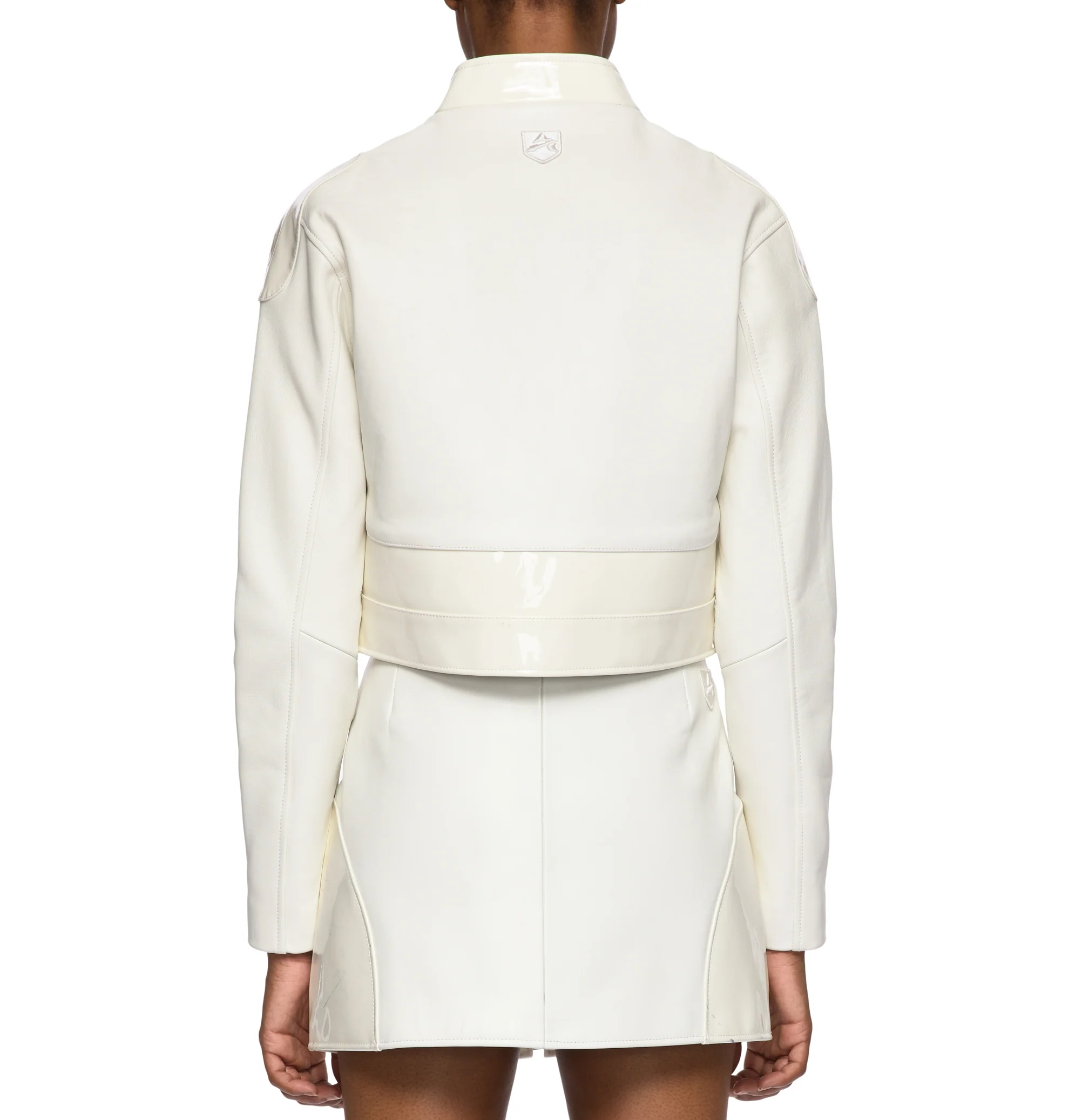 CROPPED PATENT LEATHER MOTO JACKET - Image 6