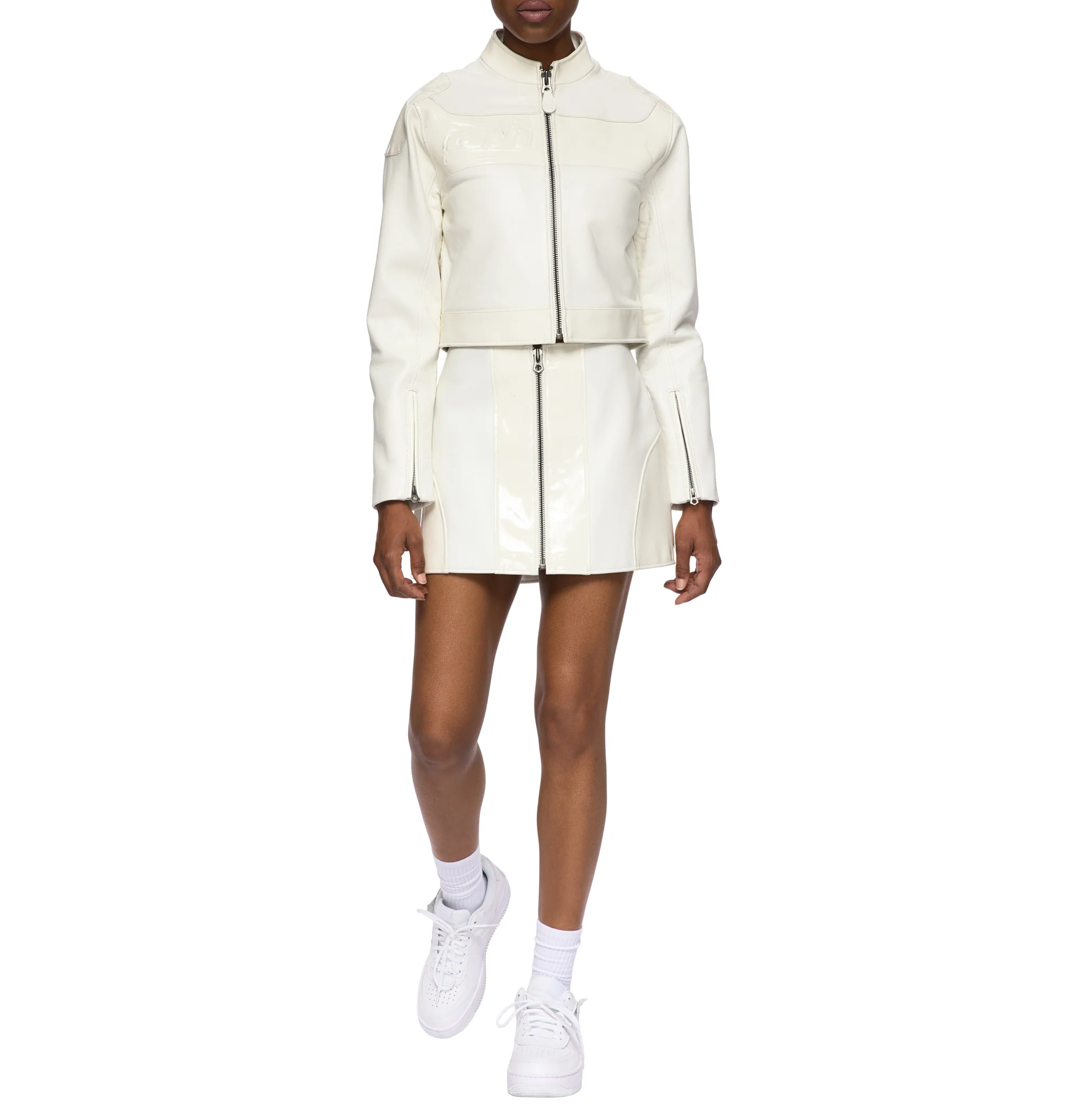 CROPPED PATENT LEATHER MOTO JACKET - Image 7