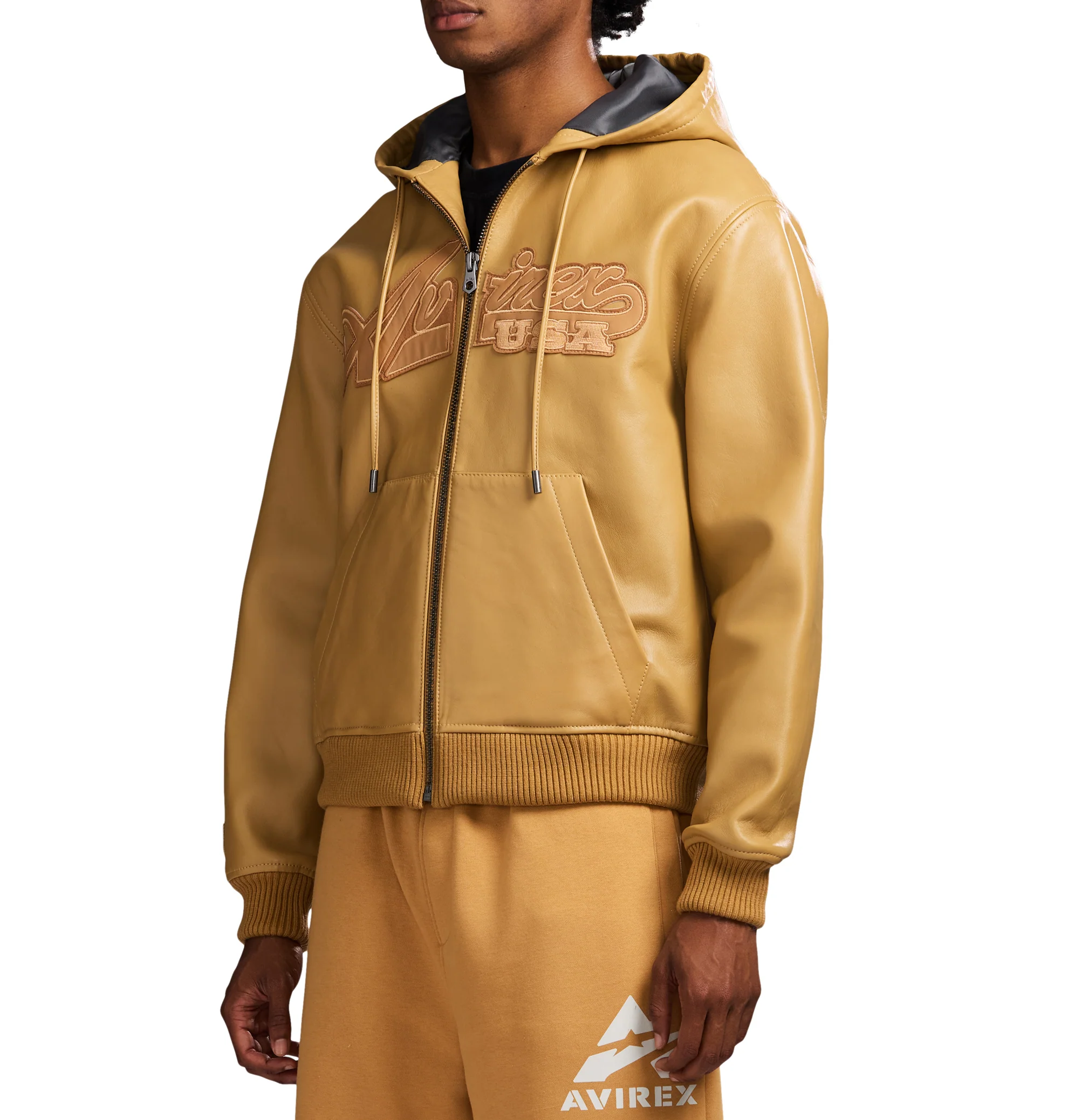 SCRIPT NAPPA LEATHER HOODIE - Image 4