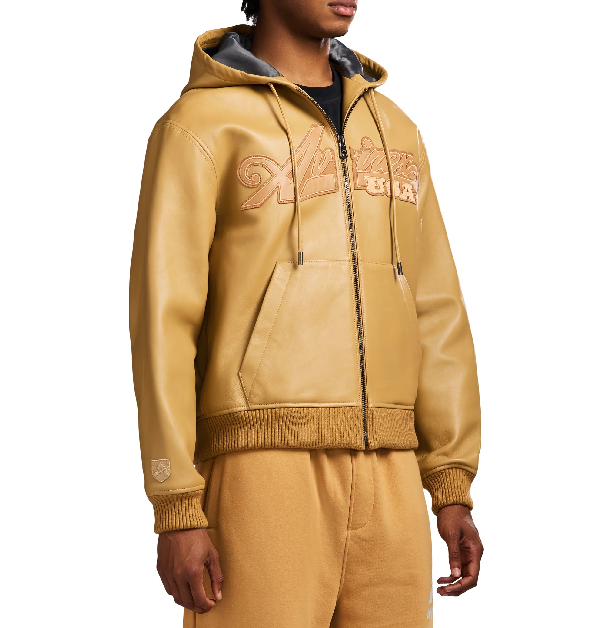 SCRIPT NAPPA LEATHER HOODIE - Image 5