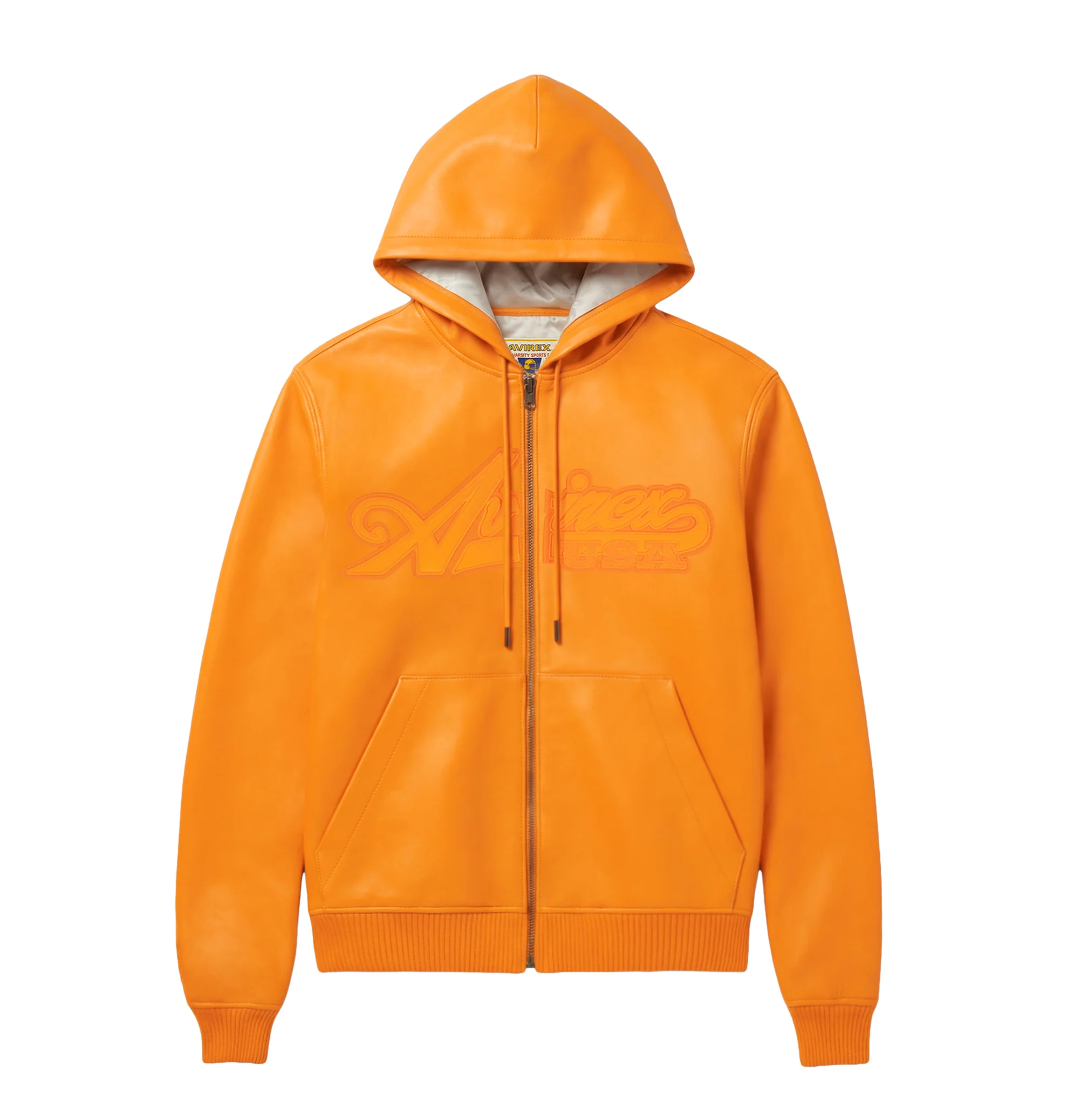 SCRIPT NAPPA LEATHER HOODIE