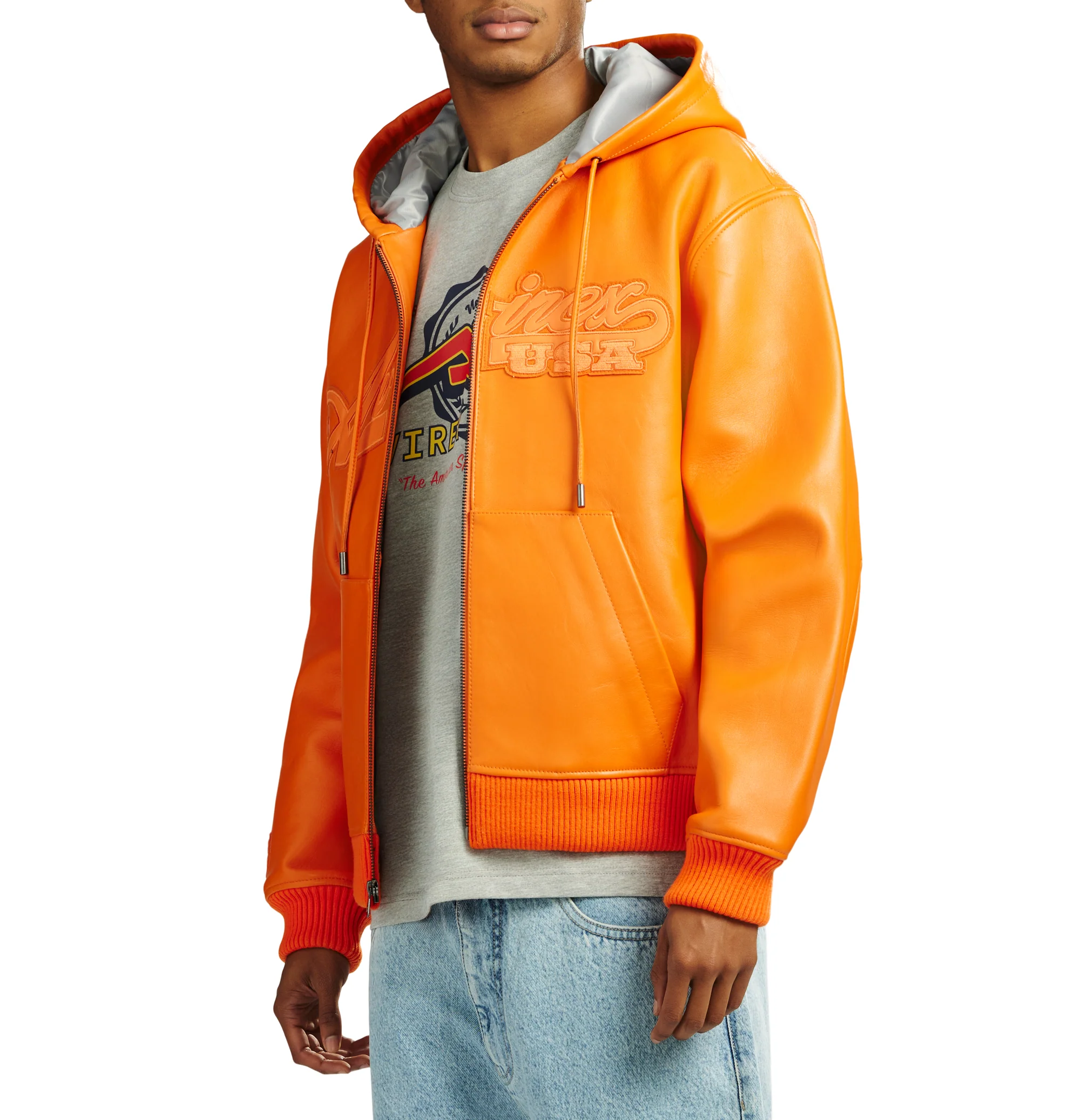 SCRIPT NAPPA LEATHER HOODIE - Image 5