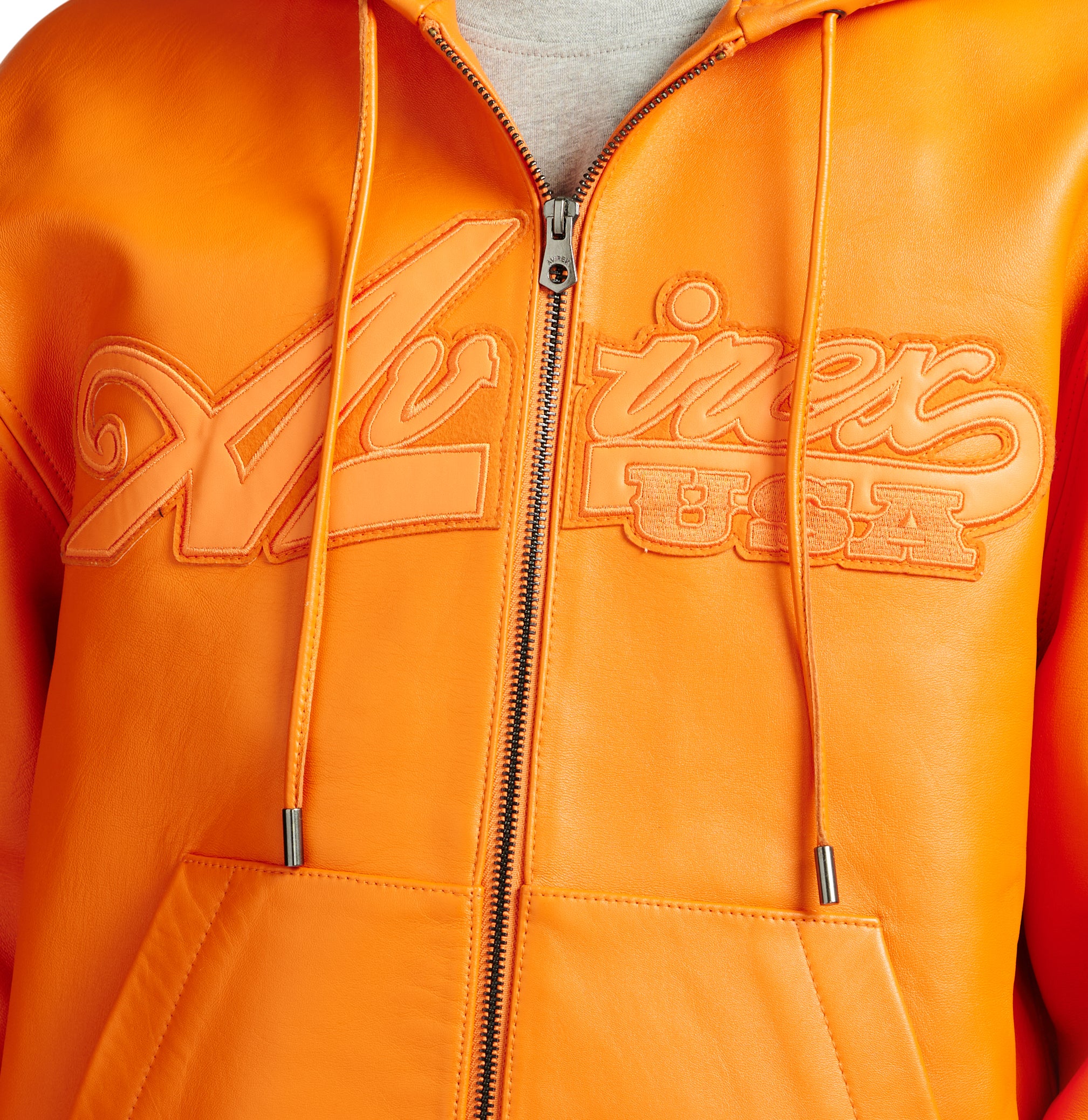 SCRIPT NAPPA LEATHER HOODIE - Image 8