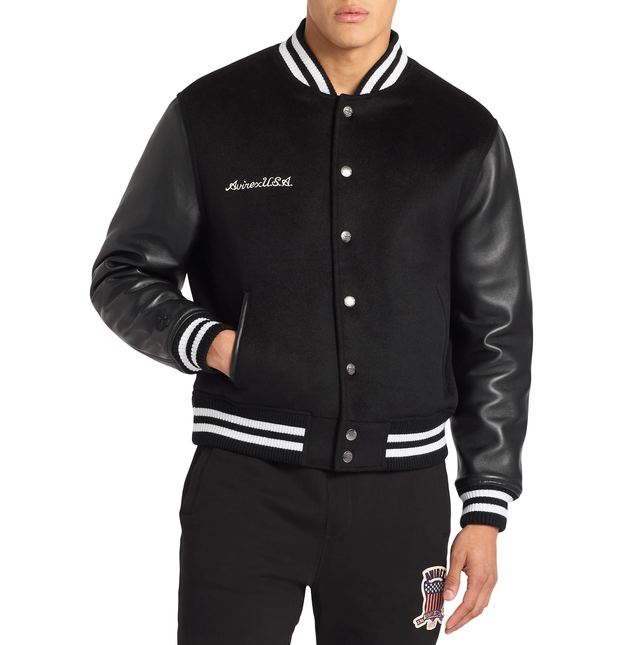WOOL LEATHER VARSITY JACKET - Image 3